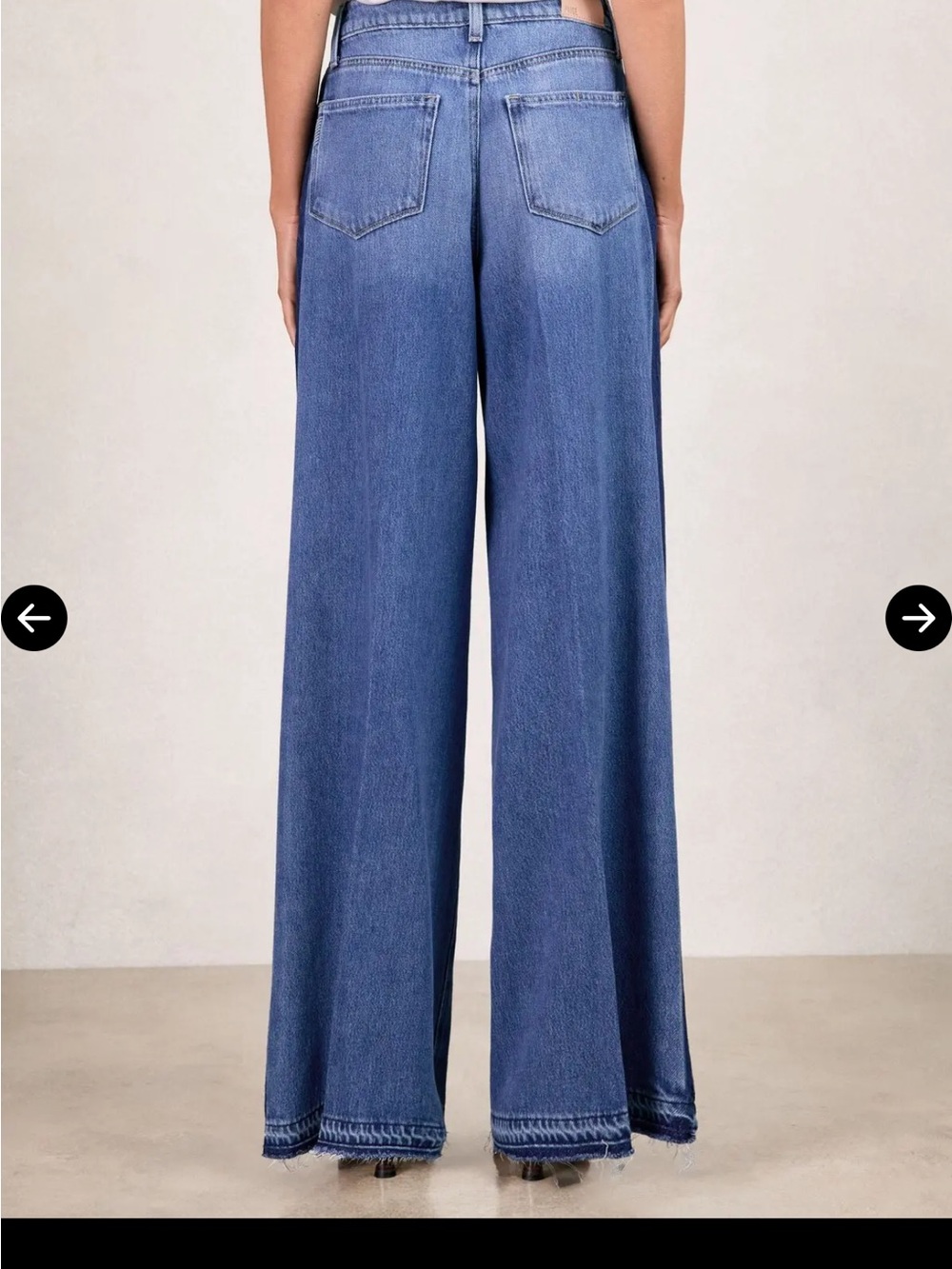 PAIGE Two-Tone Blue Wide Leg Jeans with Dark Side Stripe 28 x 28” - Picture 4 of 11